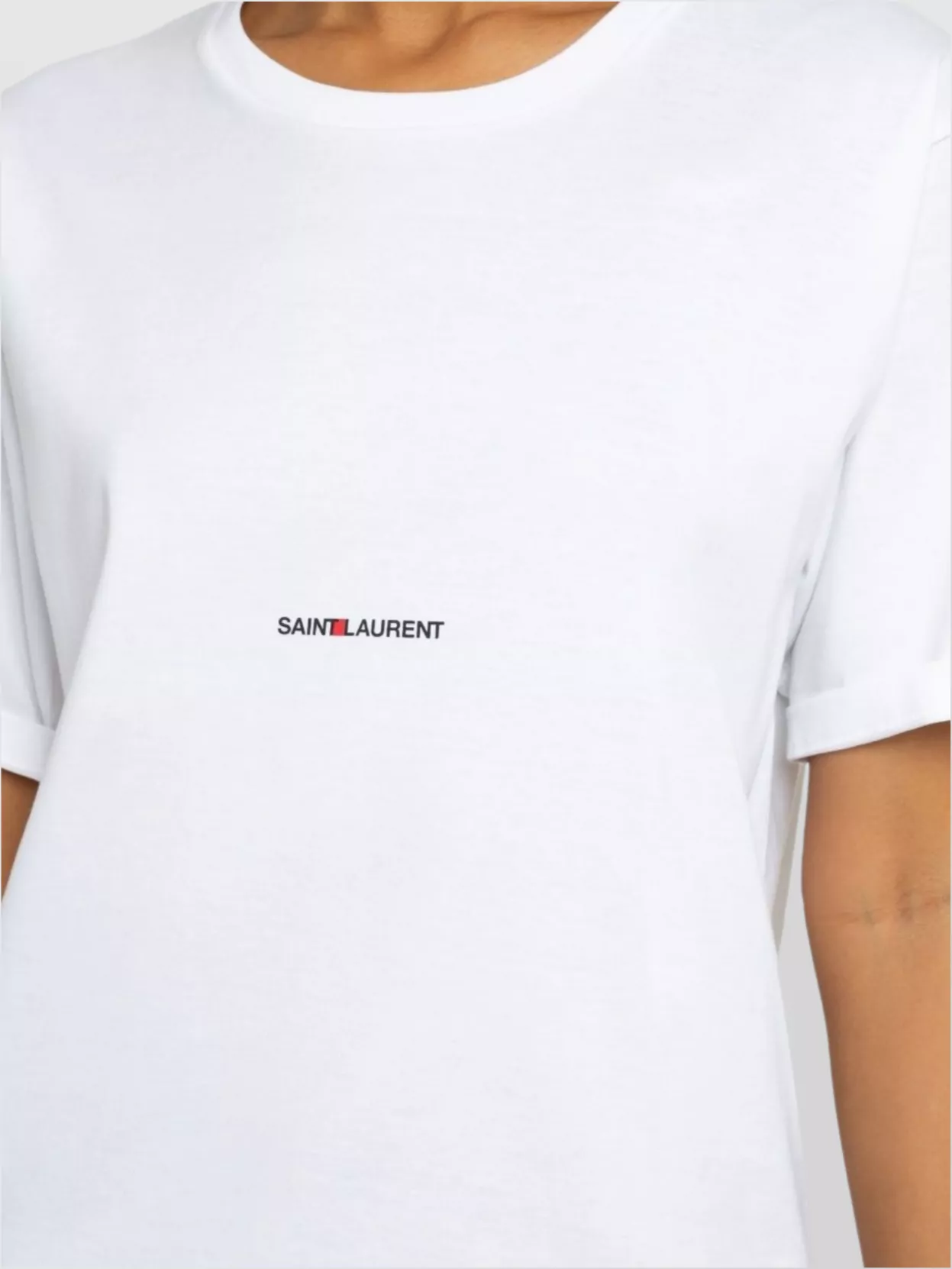 Saint Laurent Rolled Cuffs Crew-Neck T-Shirt