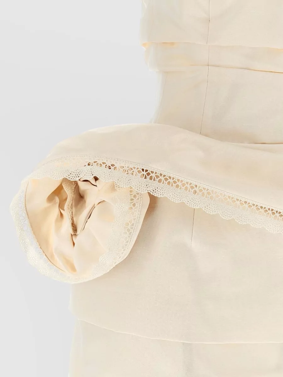 Magda Butrym Strapless Dress Re26 Draped Lace Detail