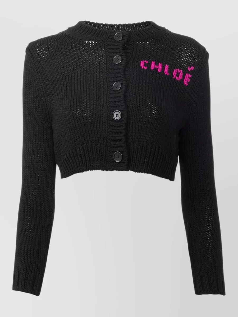 Chloé chunky-knit fitted cardigan