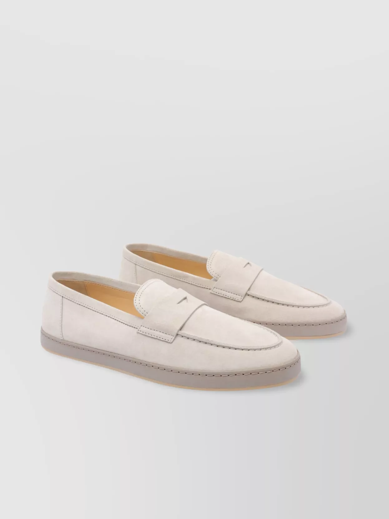 Brunello Cucinelli Loafers With Round Toe And Suede Finish