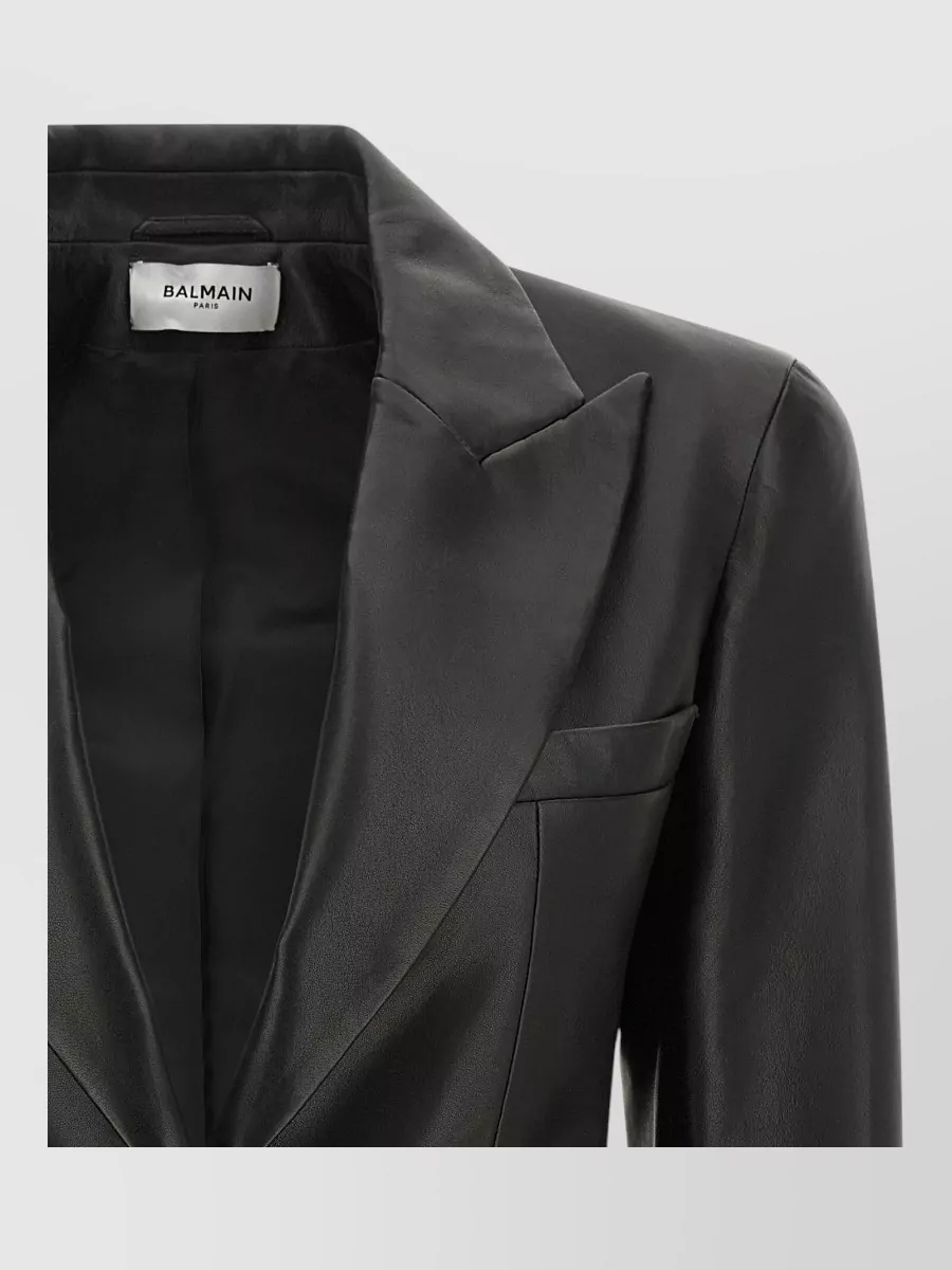 Balmain Leather Single-Breasted Blazer