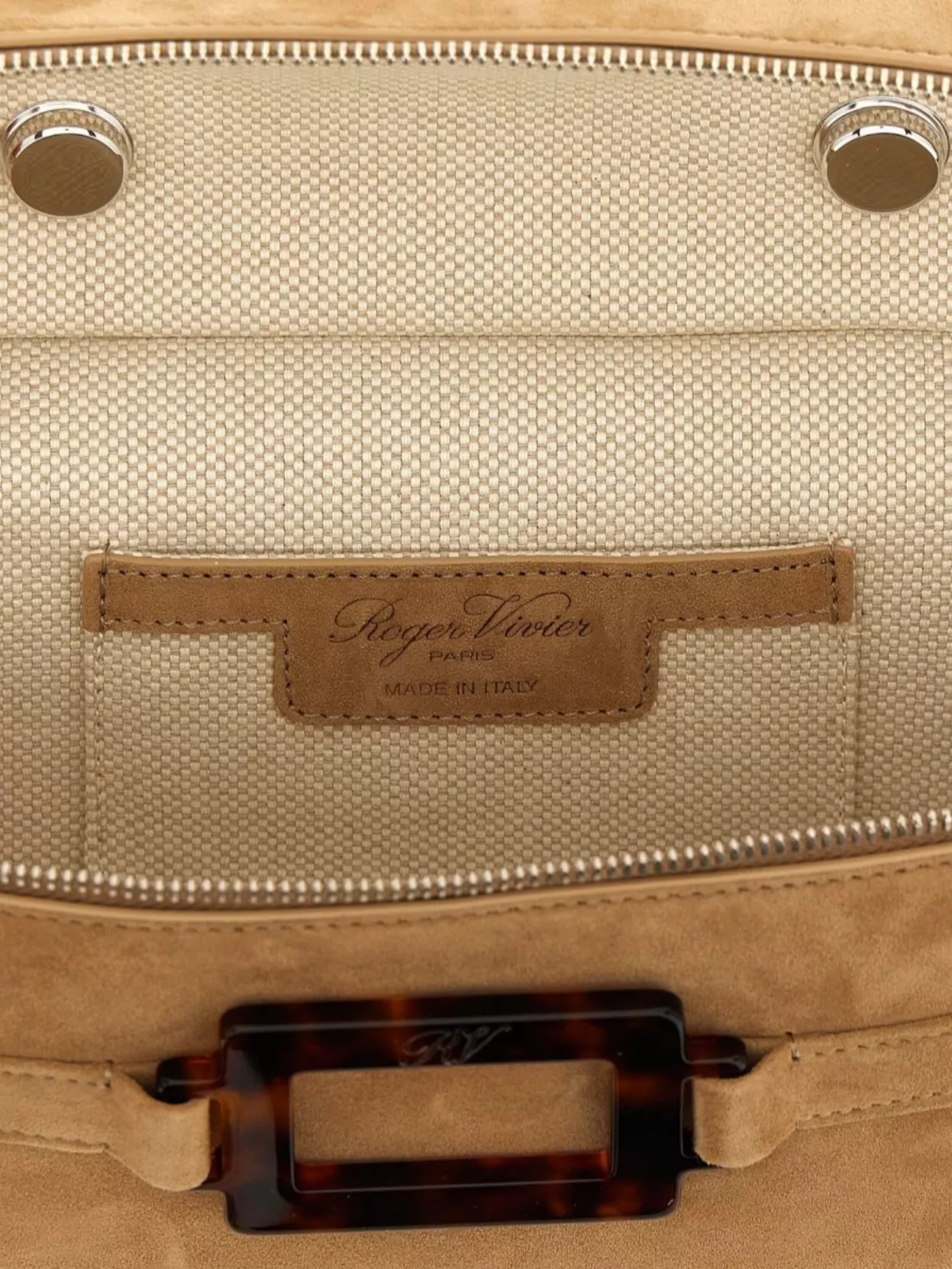 Roger Vivier Mini Rectangular Suede Vanity Handbag