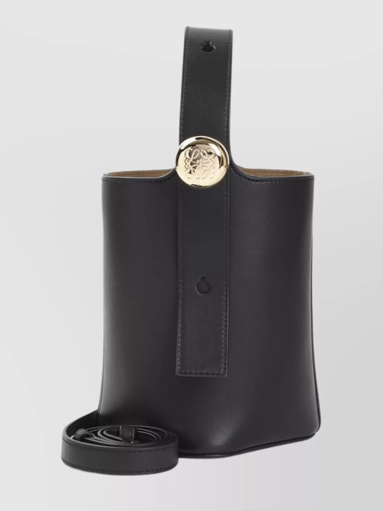 Loewe Mini Pebble Leather Bucket Bag In Black