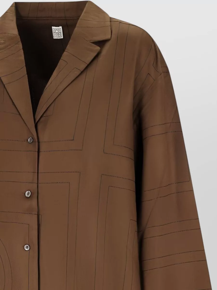 Totême Flannel Collared Long Sleeve Pajama Shirt