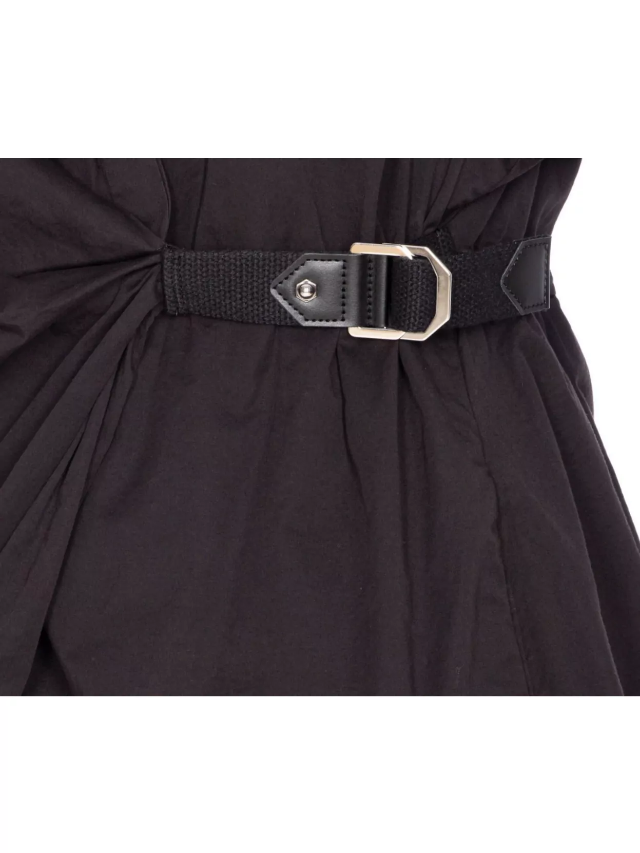 Pinko Draped Mini Dress Belted Waist In Black