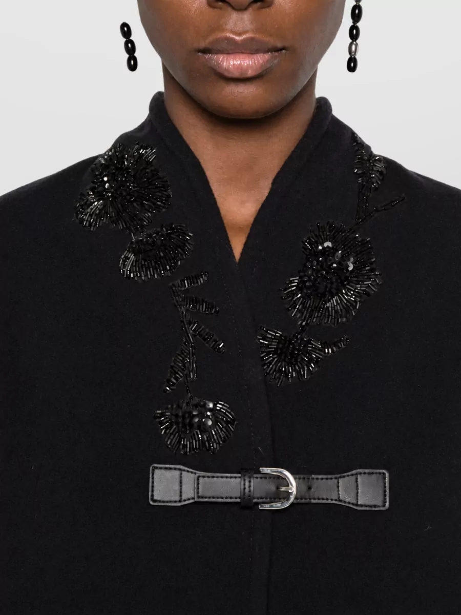 Forte Forte Cropped Bead-Embellished V-Neck Jacket