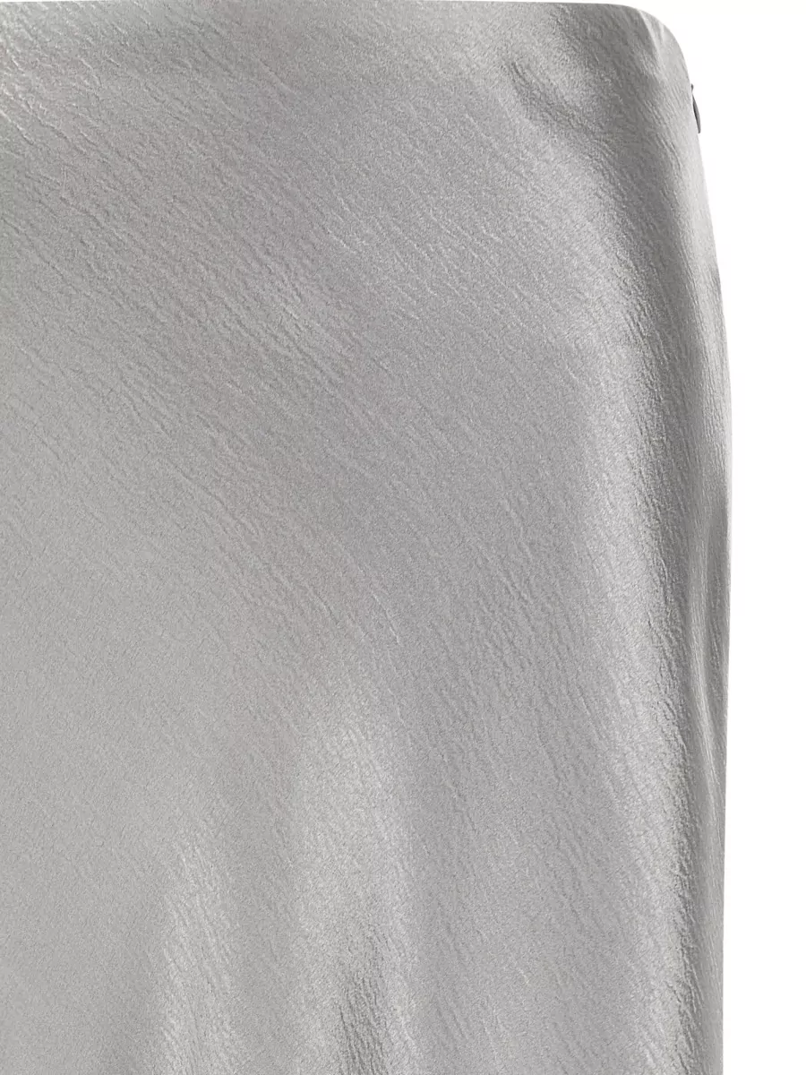 Tory Burch Satin Midi A-Line Skirt