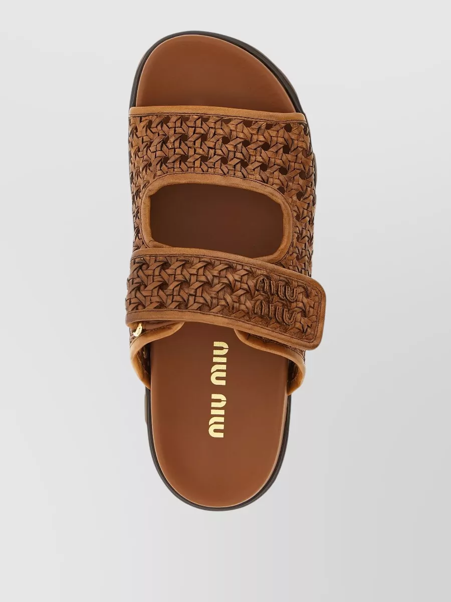 Miu Miu Braided Leather Sandals
