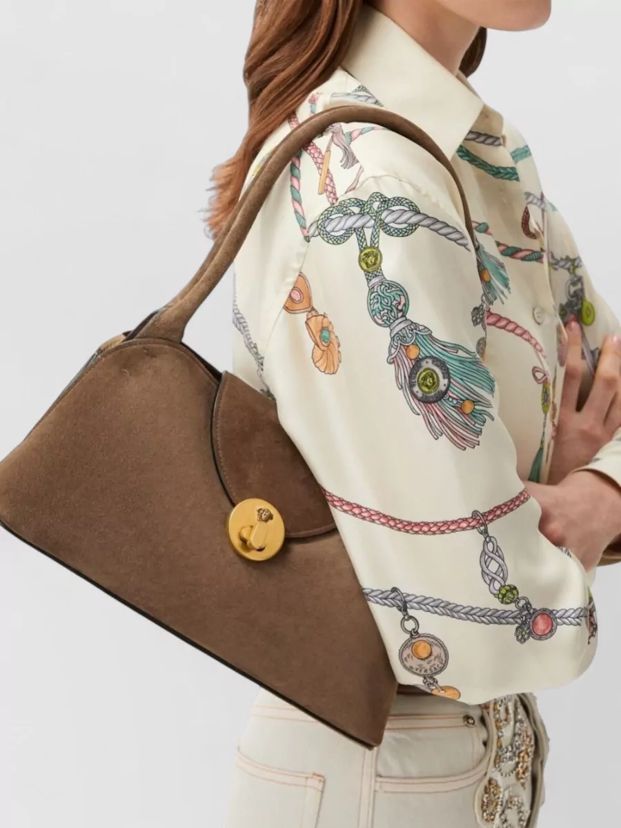 Versace Na Leather Shoulder Bag