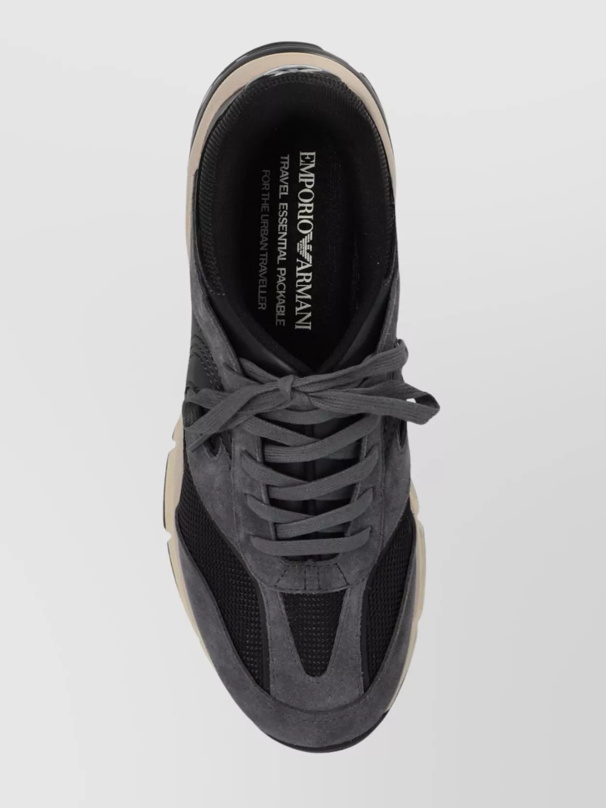 Emporio Armani Almond Toe Logo Sneakers With Padded Ankle