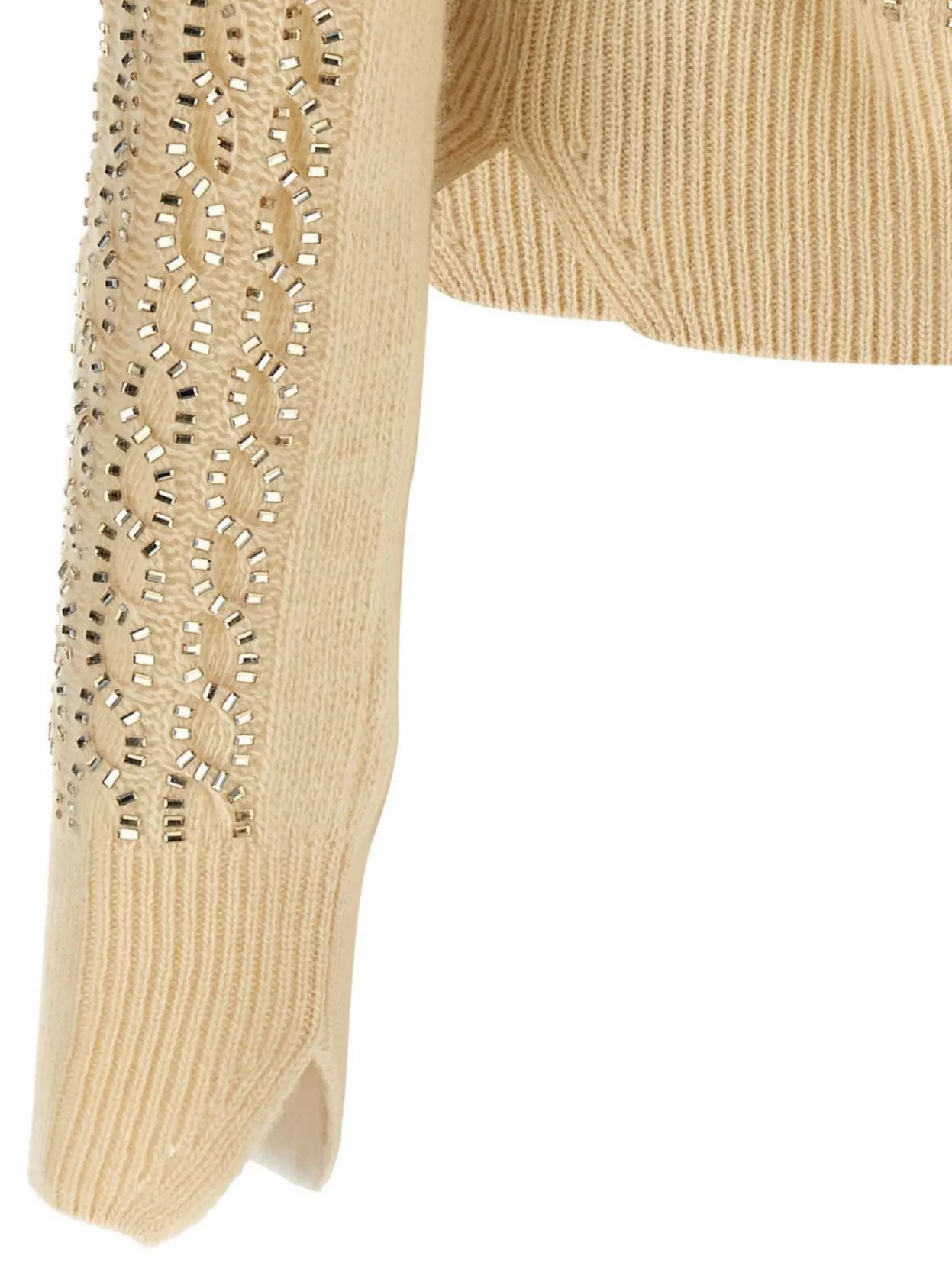 Ermanno Scervino Baguette Studded Sweater Sweaters And Cardigans Beige In Brown