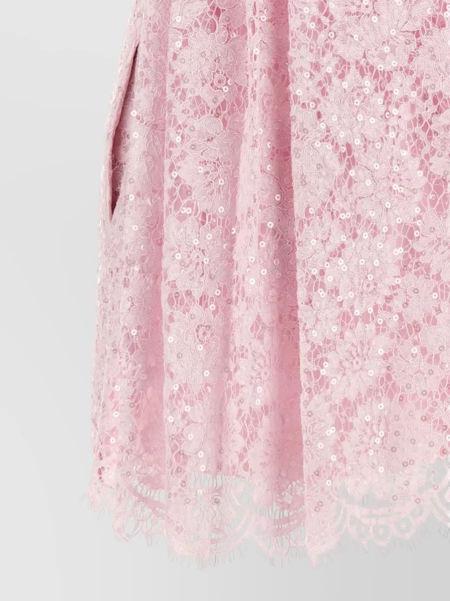 Self-Portrait Sequin Floral Lace Mini Dress