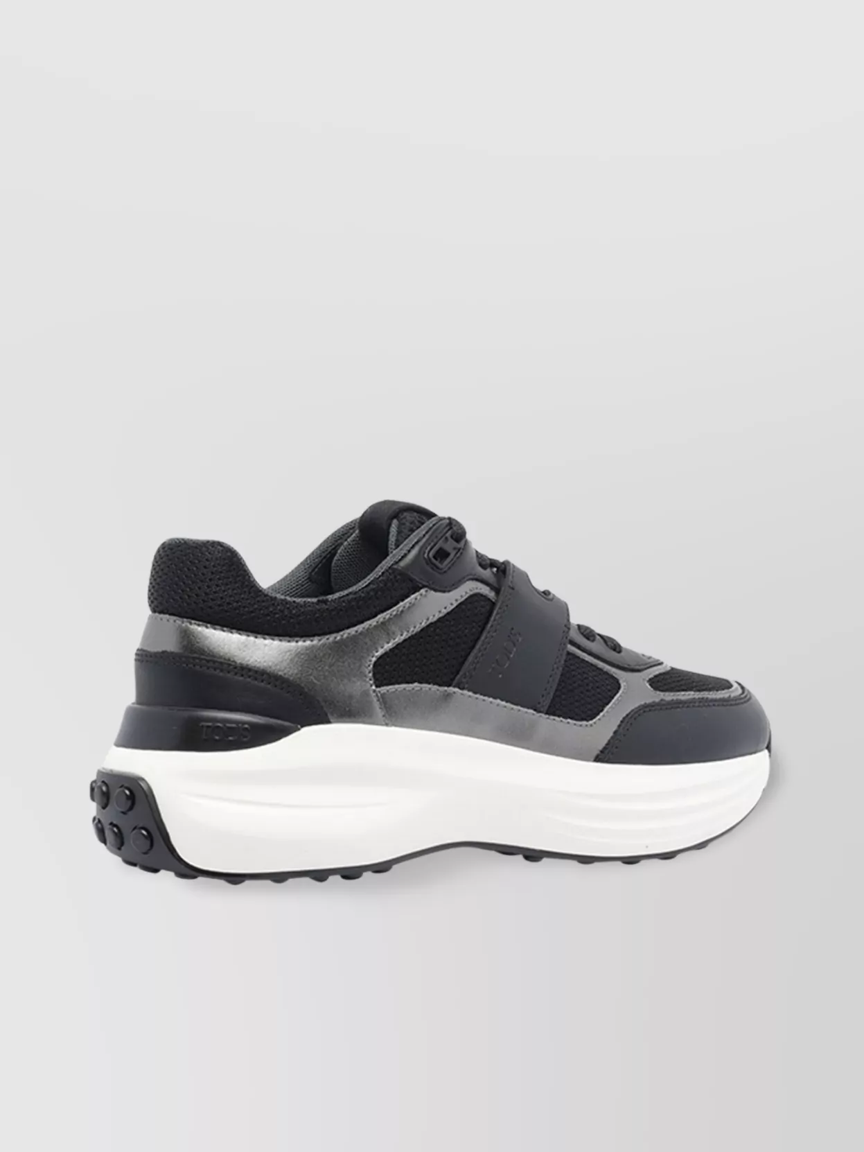 Tod's Round Toe Lace-Up Sneakers With Mesh Panels