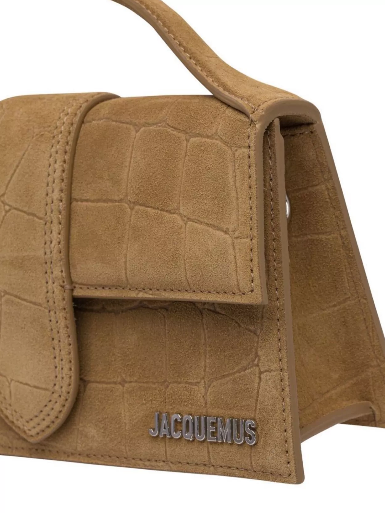 JACQUEMUS THE BIG BABY SHOULDER BAG WITH DETACHABLE STRAP AND EMBOSSED TEXTURE