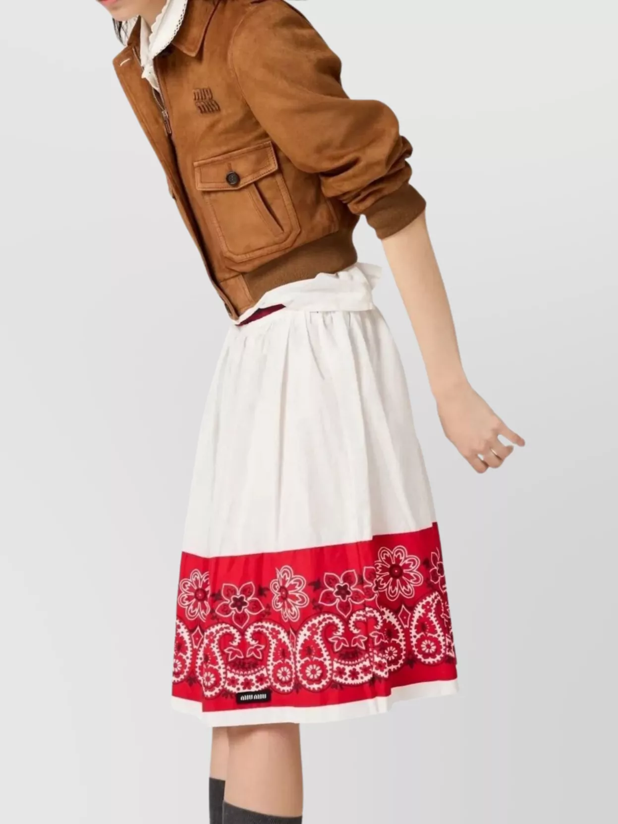 Miu Miu Pleated Skirt Bandana Print