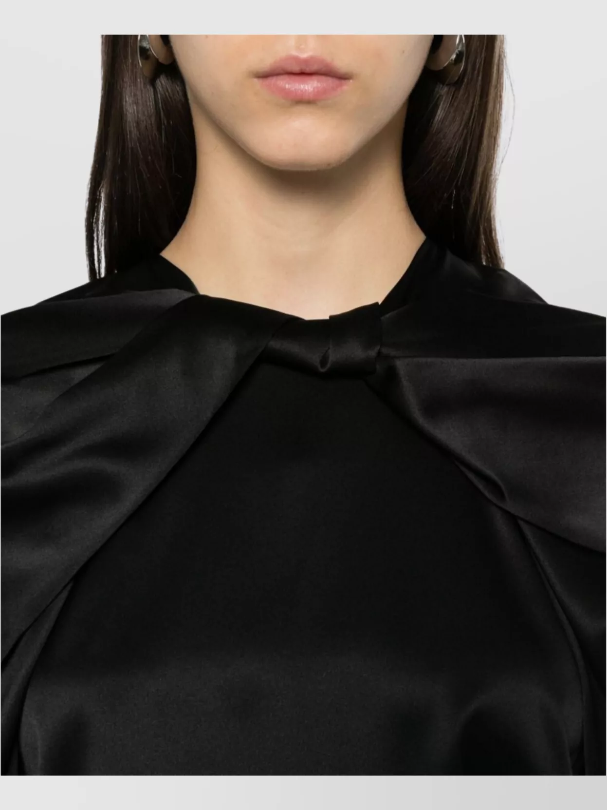 Max Mara Satin Draped Top Long Sleeves