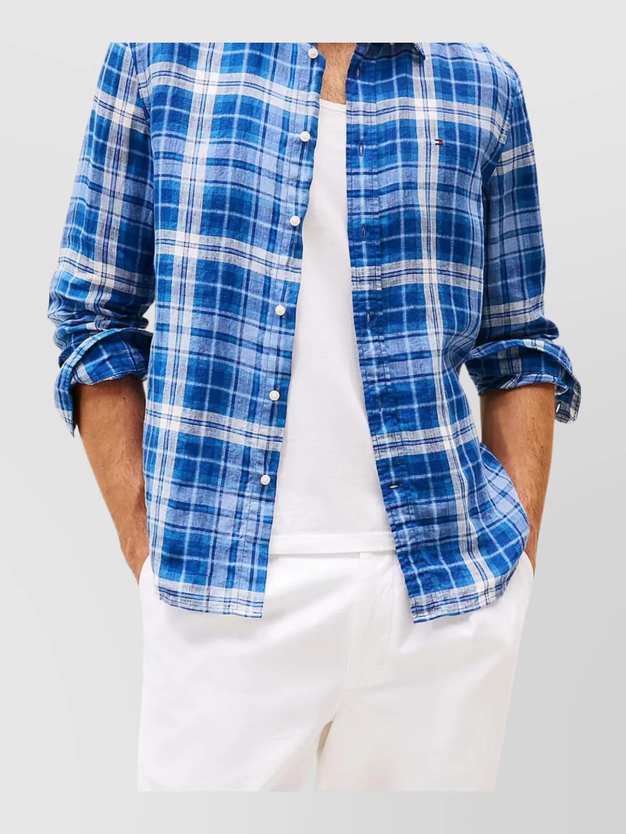 Tommy Hilfiger Medium Check Shirt In Linen