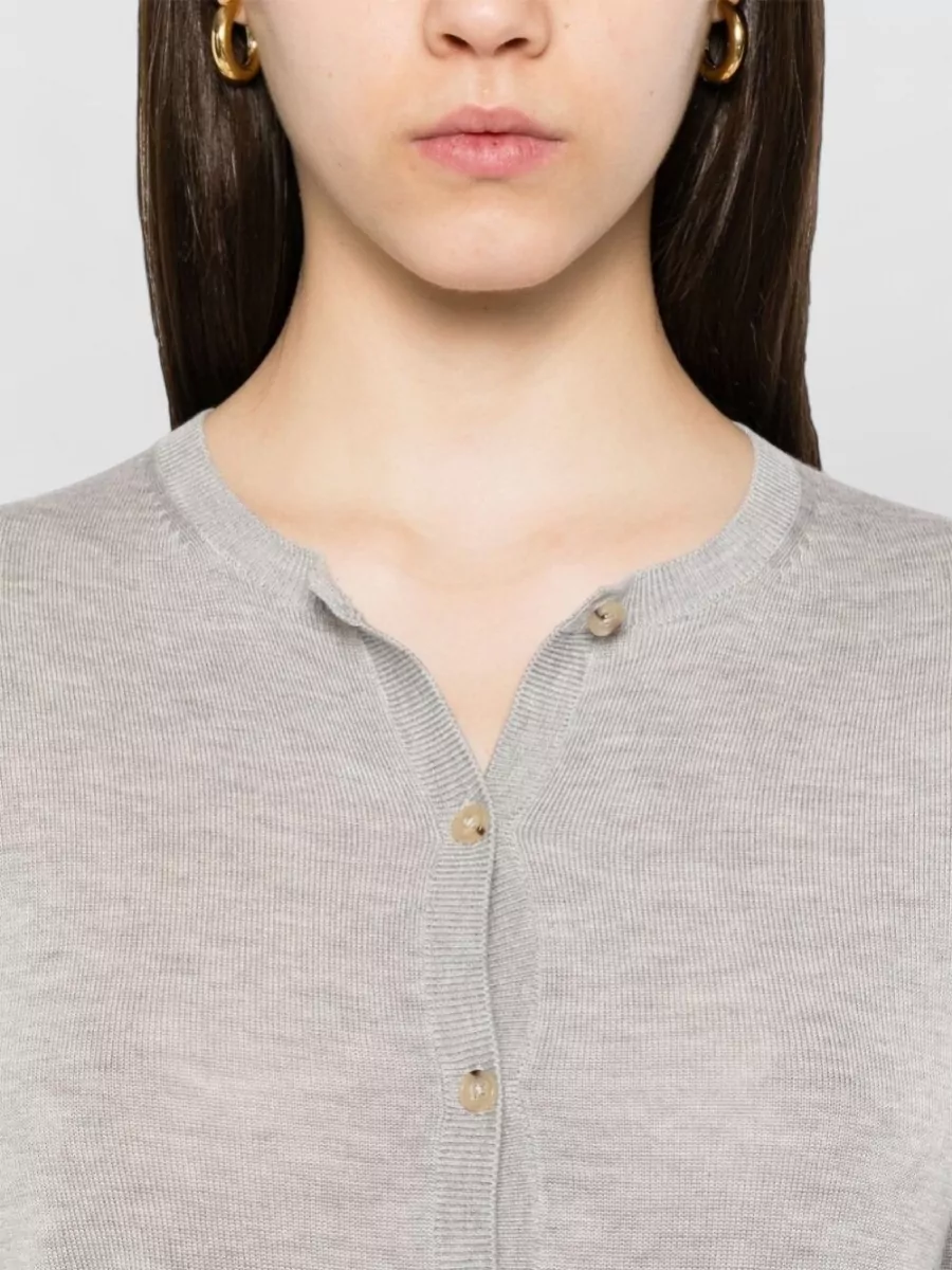 Totême Cashmere Crewneck Long-Sleeve Cardigan
