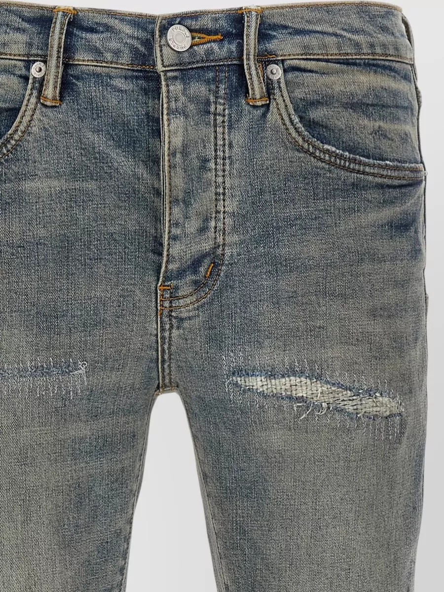 Purple Denim Low-Rise Skinny Jeans