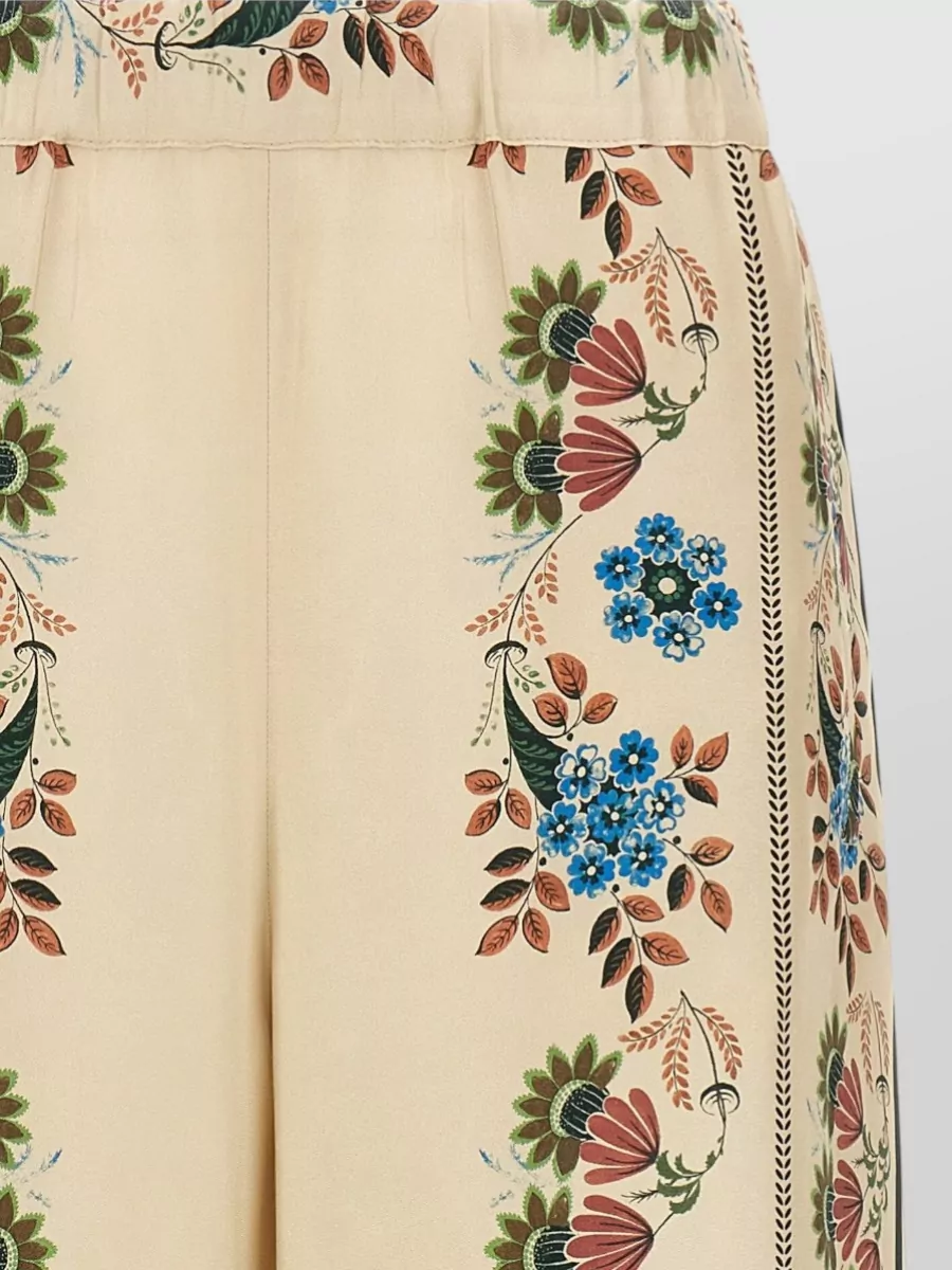Weekend Max Mara Silk Printed Cropped Wide-Leg Trousers