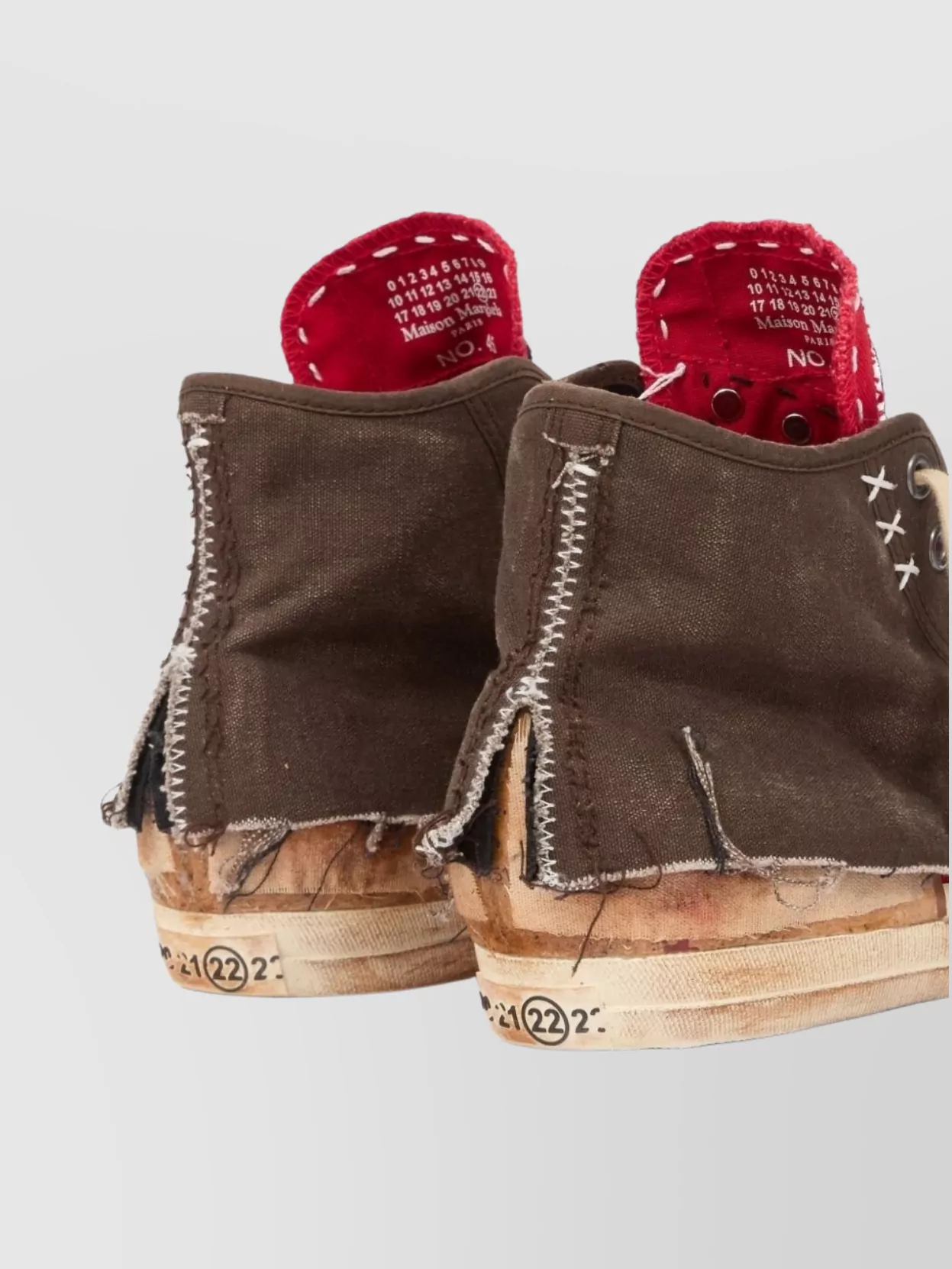 Maison Margiela High-Top Sneakers With Frayed Edges And Studs