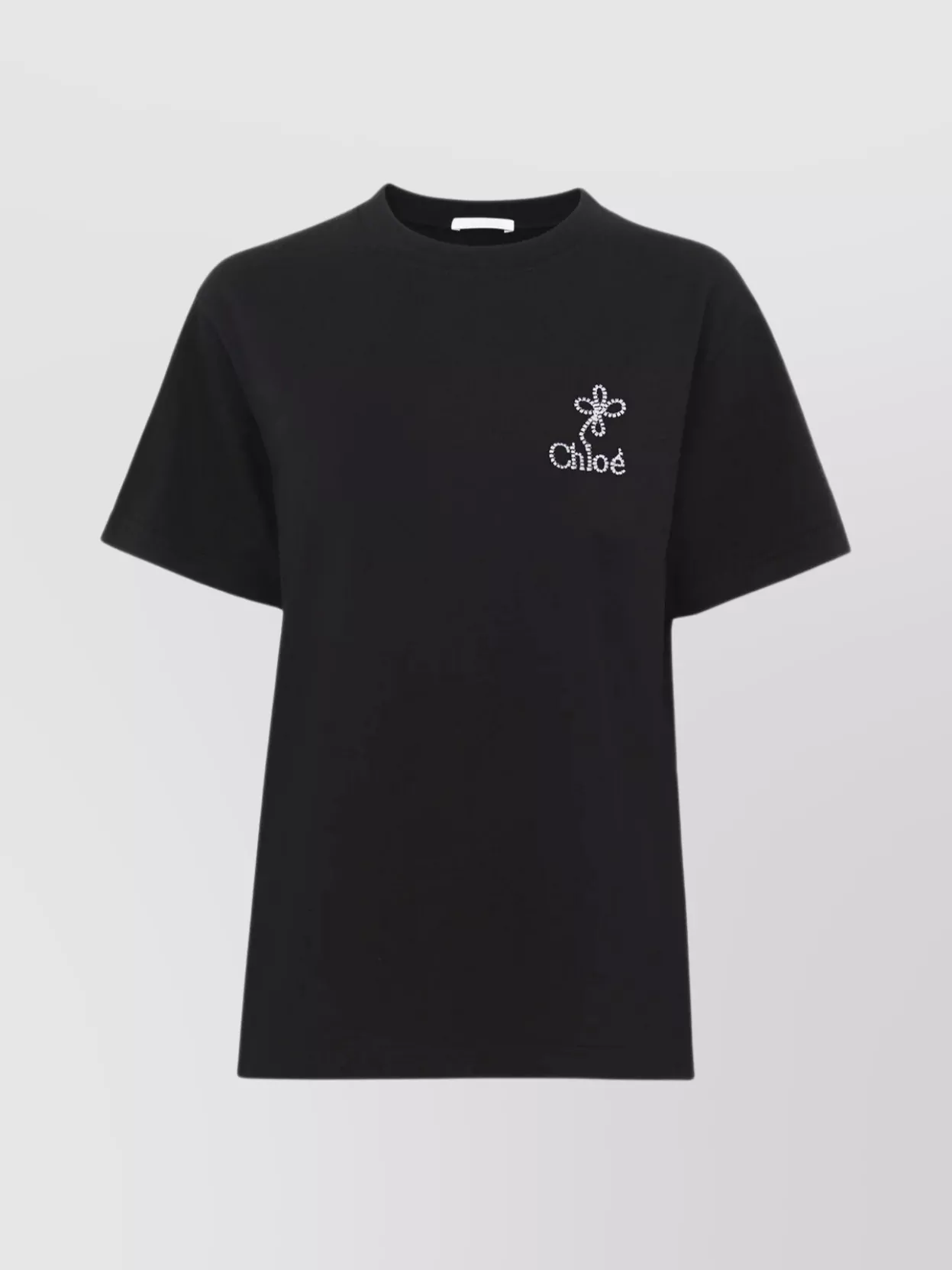 Shop Chloé Floral Logo Crew-neck T-shirt