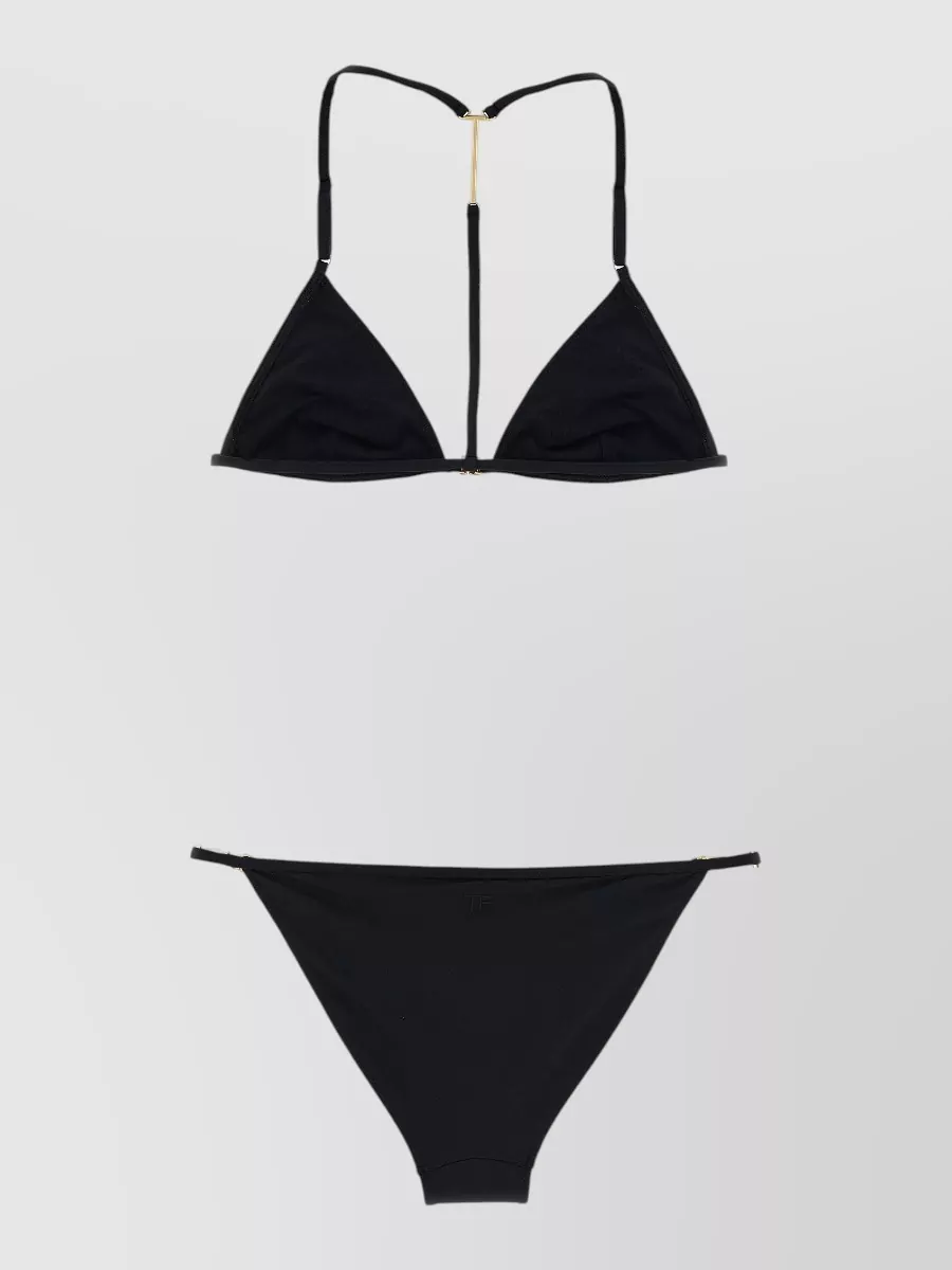 Tom Ford Triangle Bikini Set Adjustable Straps Hardware In Black