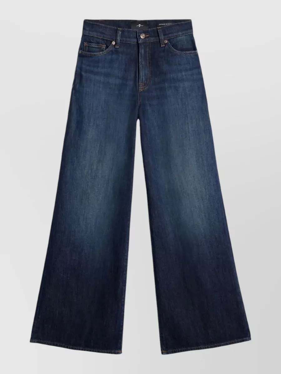 7 For All Mankind denim high-rise wide-leg jeans