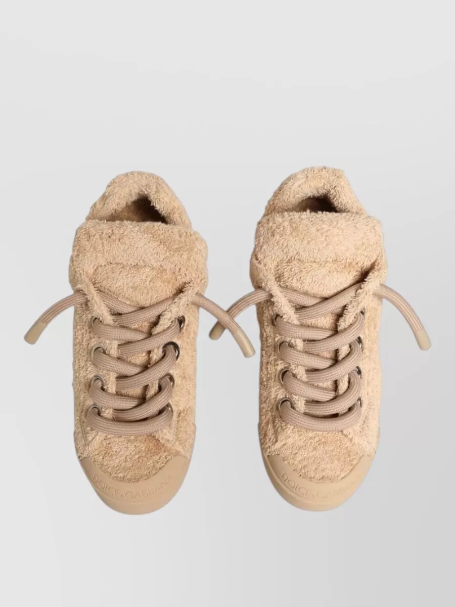 Dolce&Gabbana Faux Shearling Low Top Sneakers