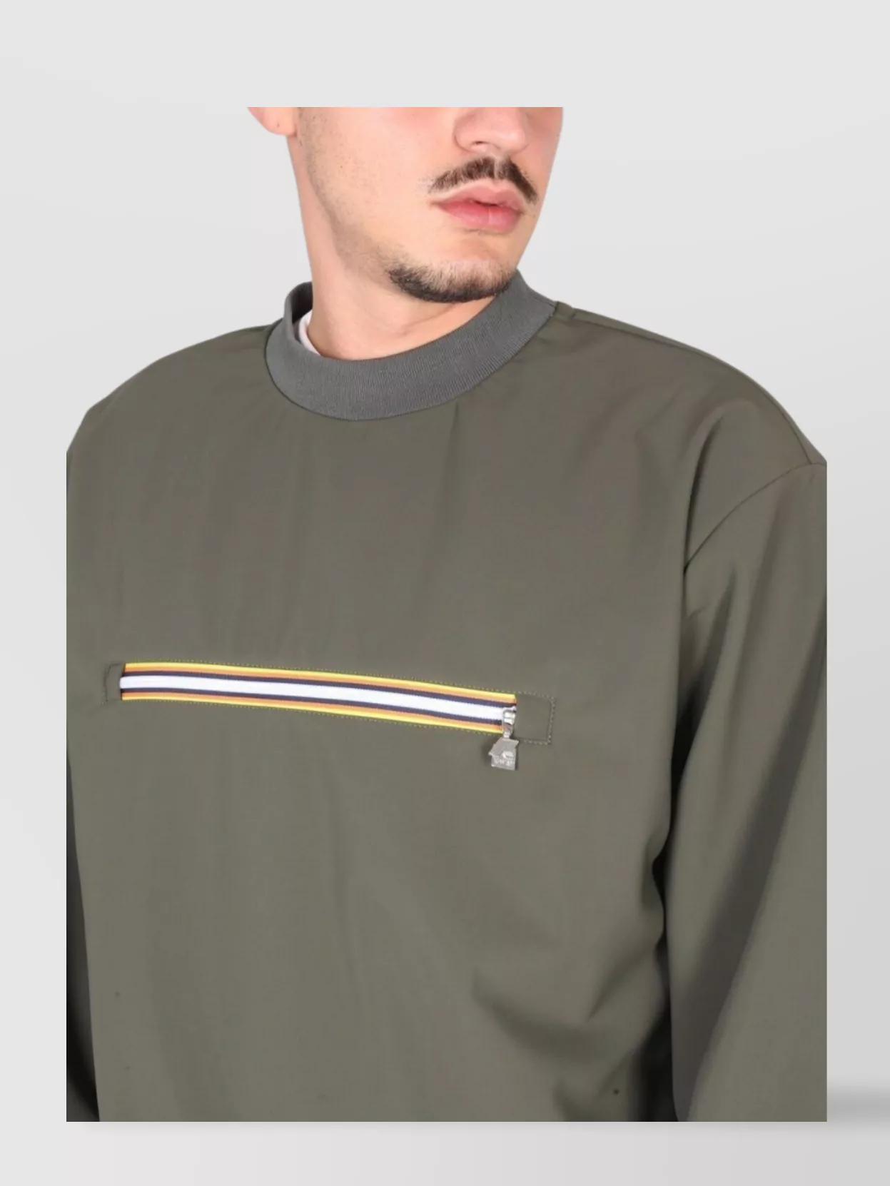 K-Way Pocket Sweatshirt With Zip And Crossbar