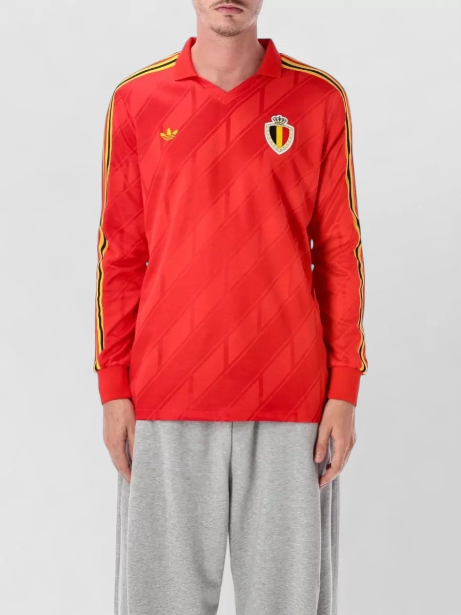 Adidas Originals jacquard v-neck long-sleeve football shirt