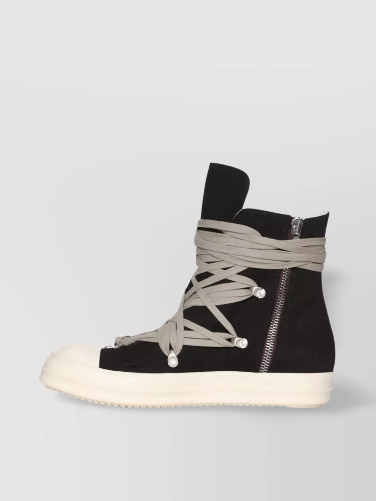 Rick Owens Drkshdw Denim High-Top Sneakers Shark-Tooth Caps
