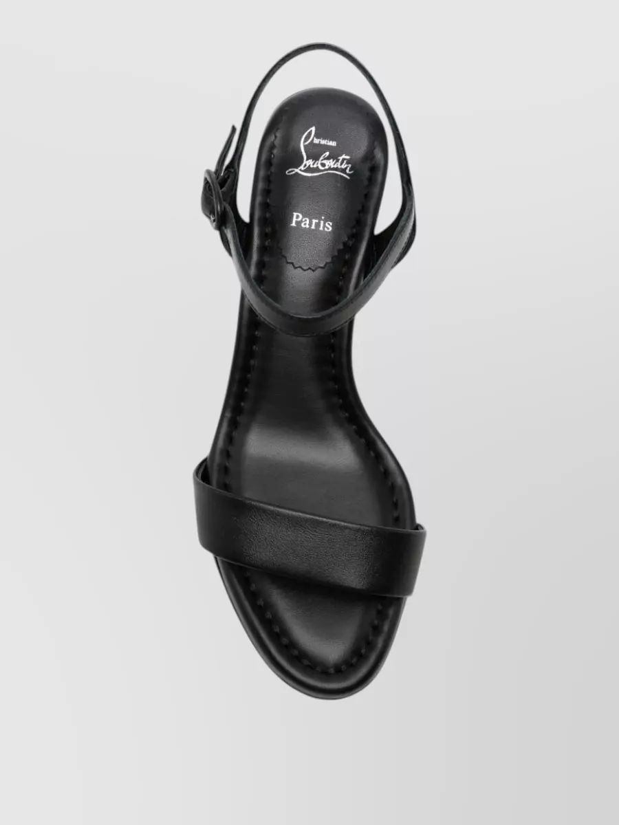 Christian Louboutin Leather Block Heel Sandals