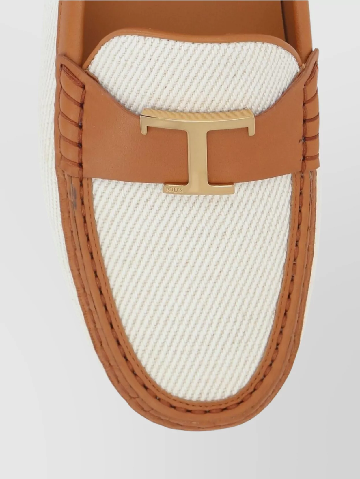 Shop Tod's Urban Linen Blend Leather Loafers