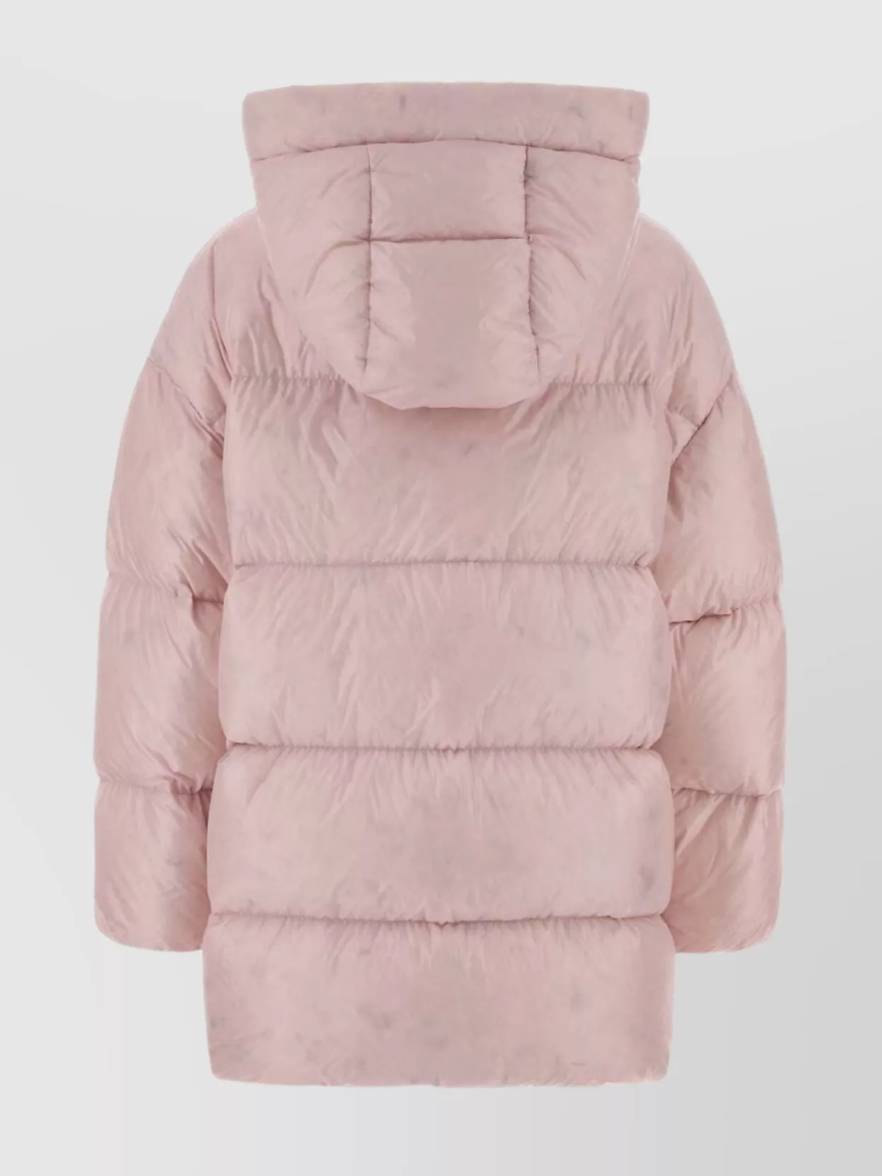 Jil Sander Long Nylon Down Jacket With Drawstring Hood In Purple