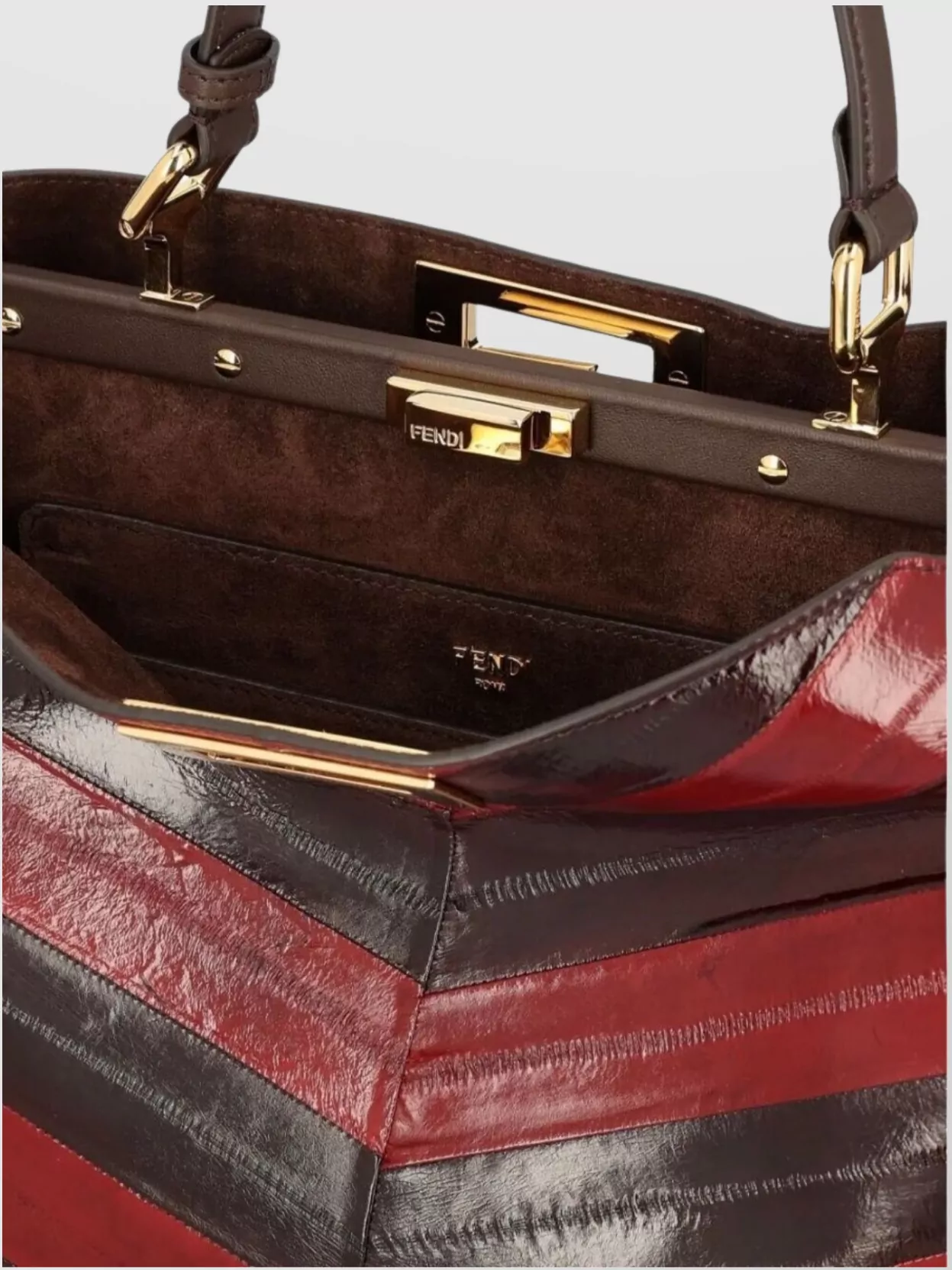 Fendi Medium Two-Tone Leather Tote Bag