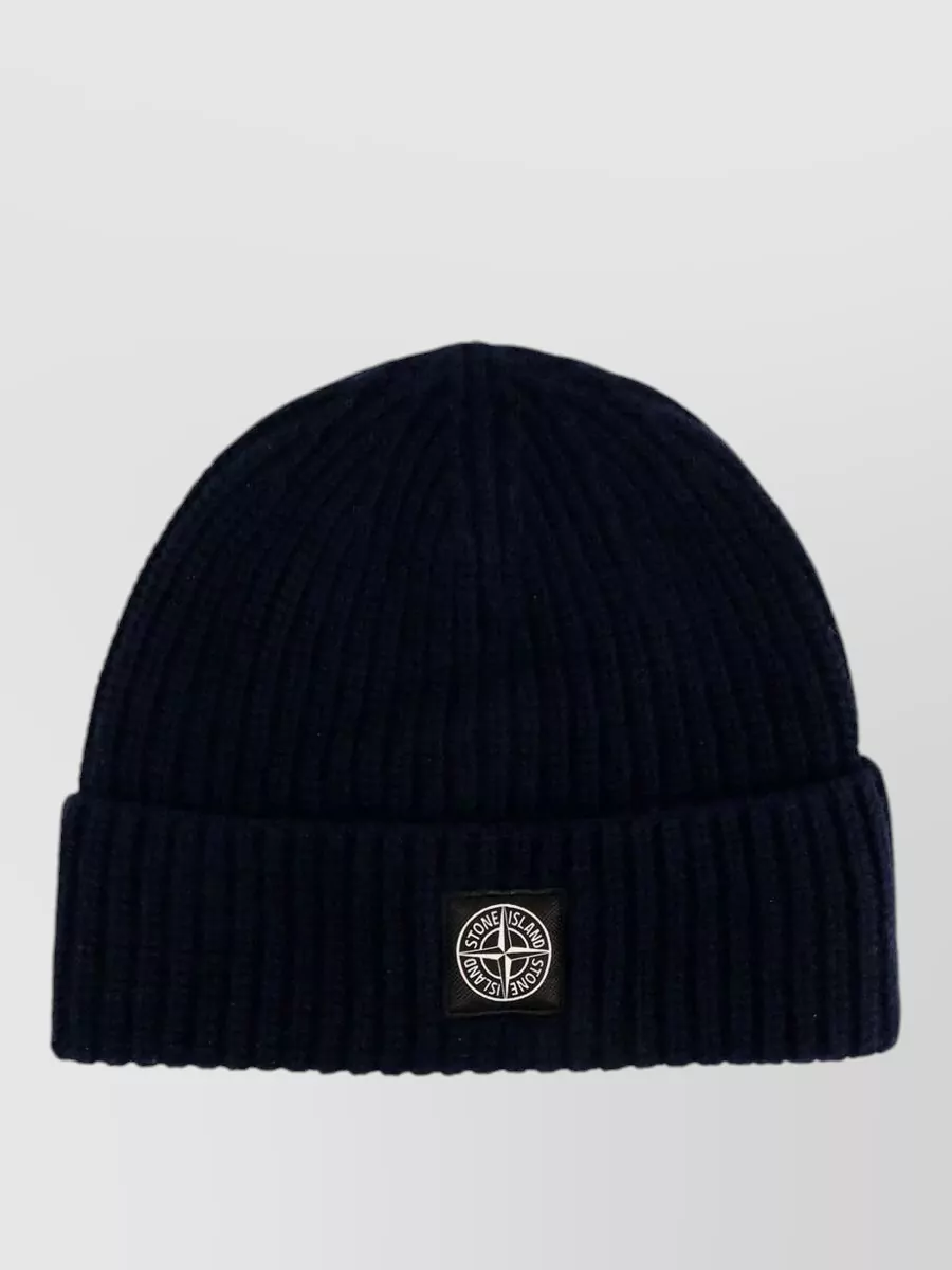 Stone Island Ribbed virgin wool beanie