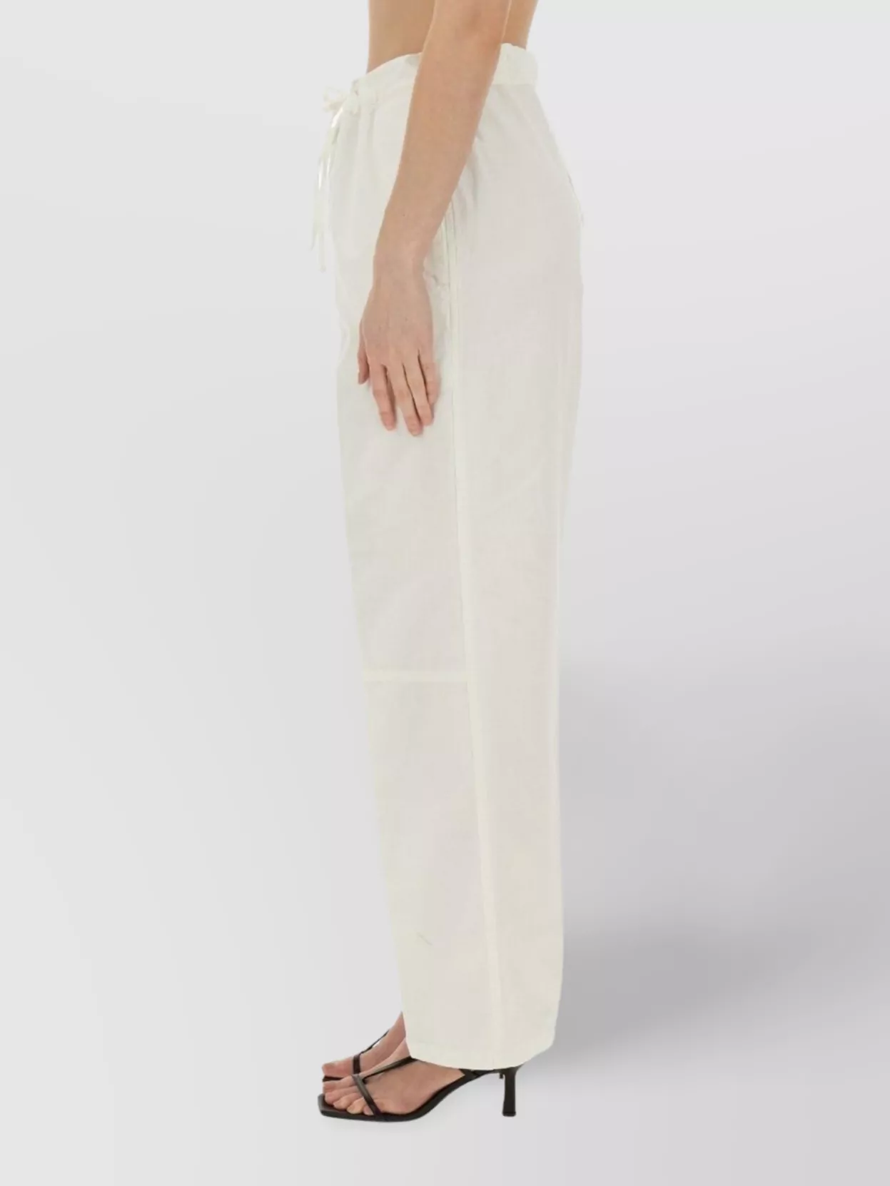 Shop Victoria Beckham Trousers Wide Leg Drawstring Waist