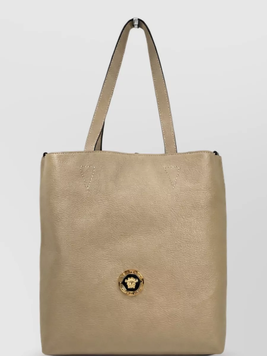 Versace la medusa large leather shoulder bag