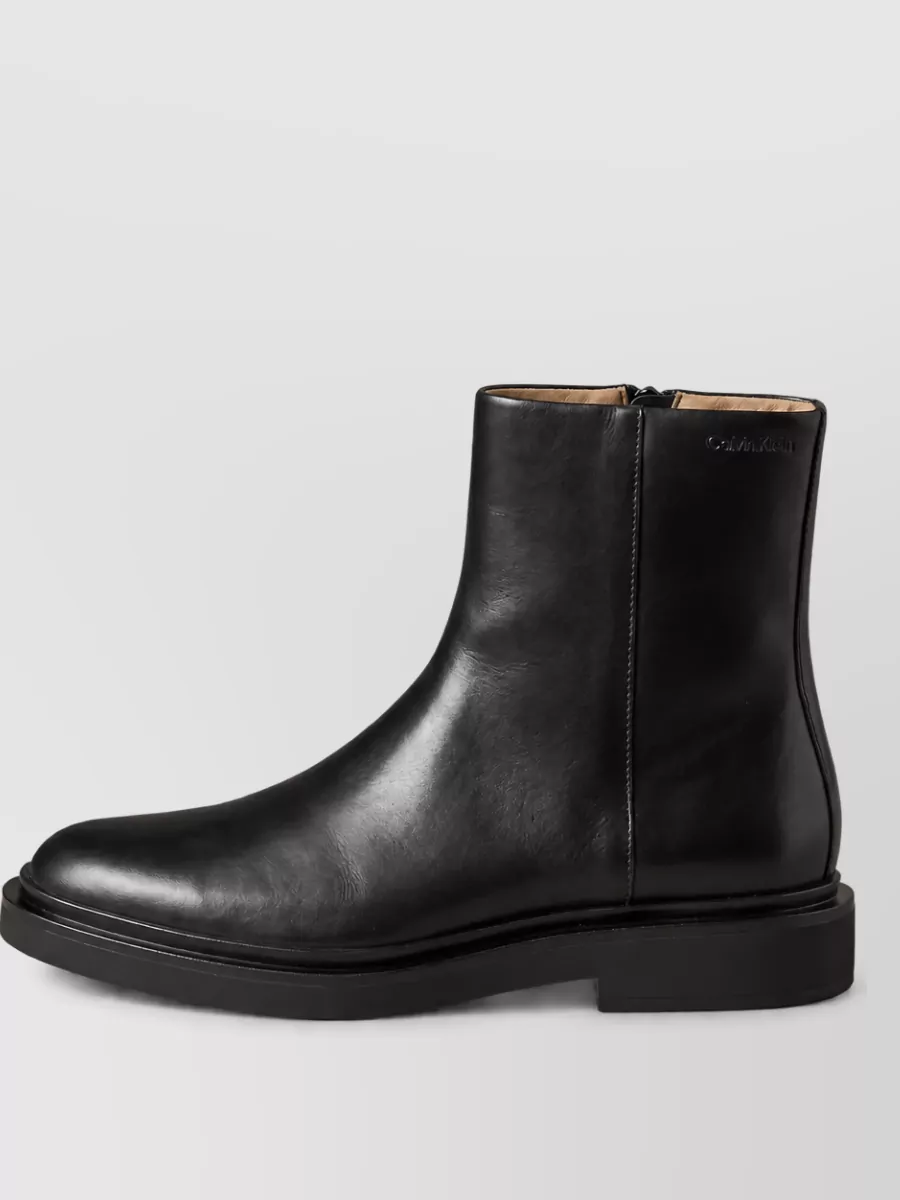 Calvin Klein leather zip boots