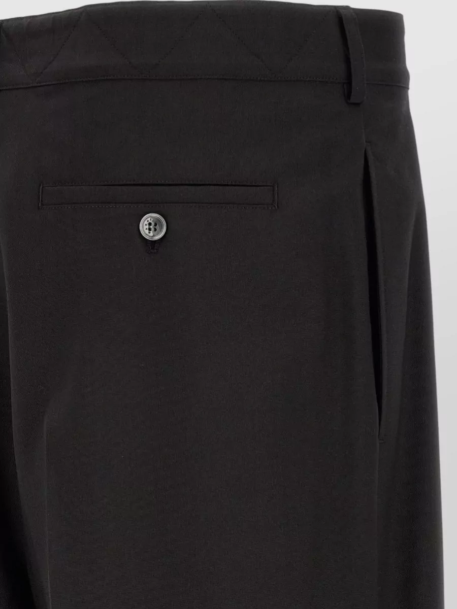 Marni Wool Trousers Pleated Front Cuffed Hem