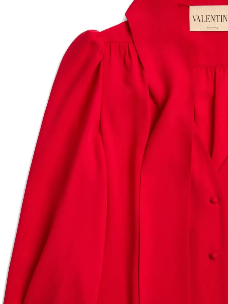 Valentino Garavani Silk Scarf-Neck Blouse