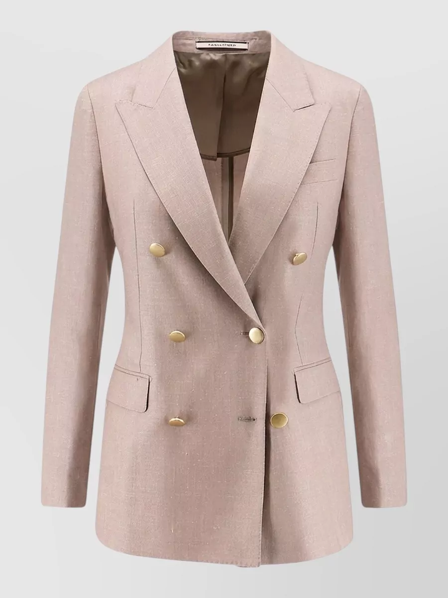 Tagliatore Virgin wool silk linen double-breasted blazer