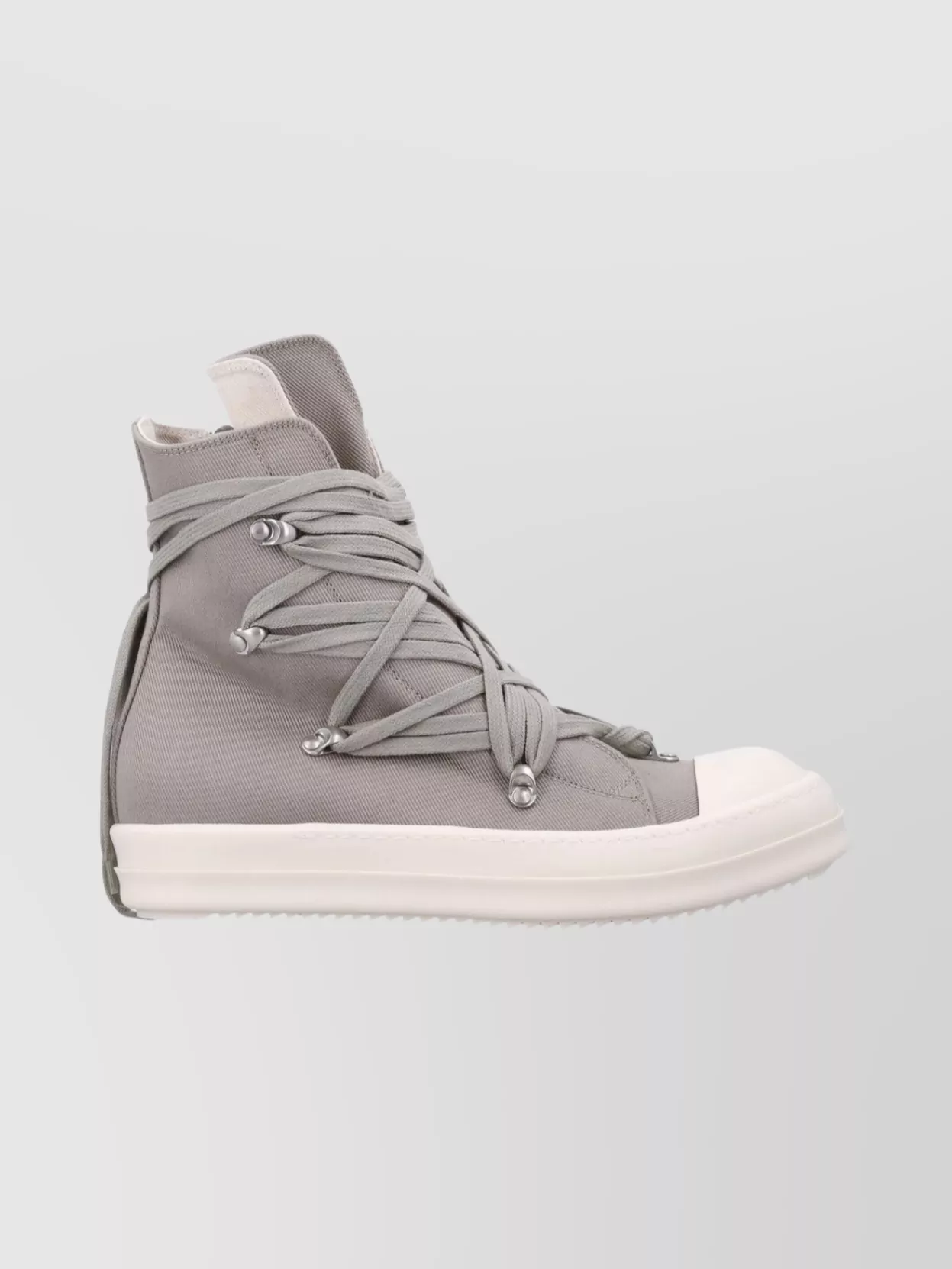 Rick Owens Drkshdw High-top Denim Sneakers Megalace Detail In Multi