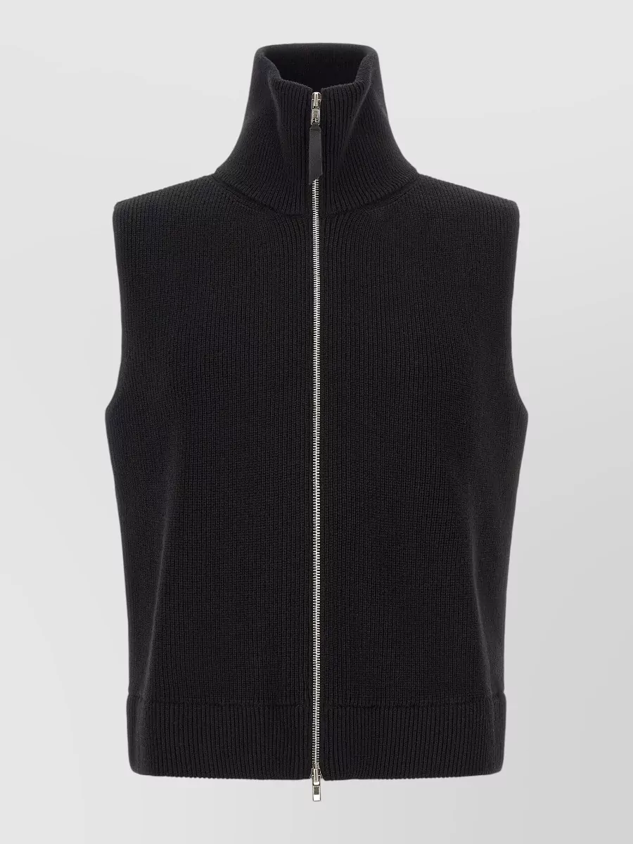 Maison Margiela ribbed high neck sleeveless jumper