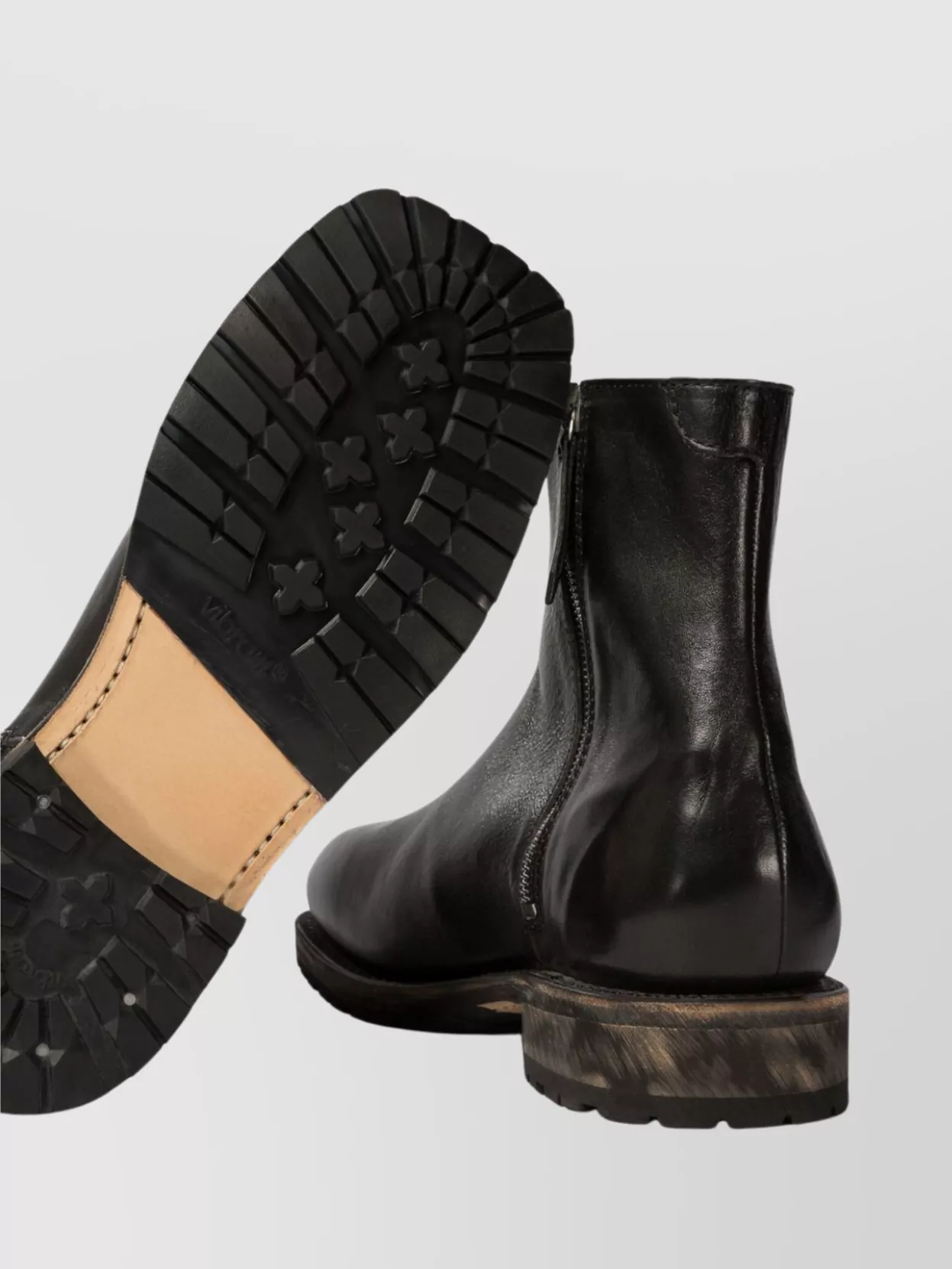 Our Legacy "Motor" Leather Ankle Boots With Stacked Heel