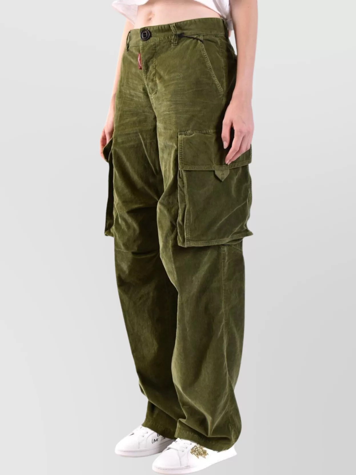 Dsquared2 Wide Leg Corduroy Cargo Trousers