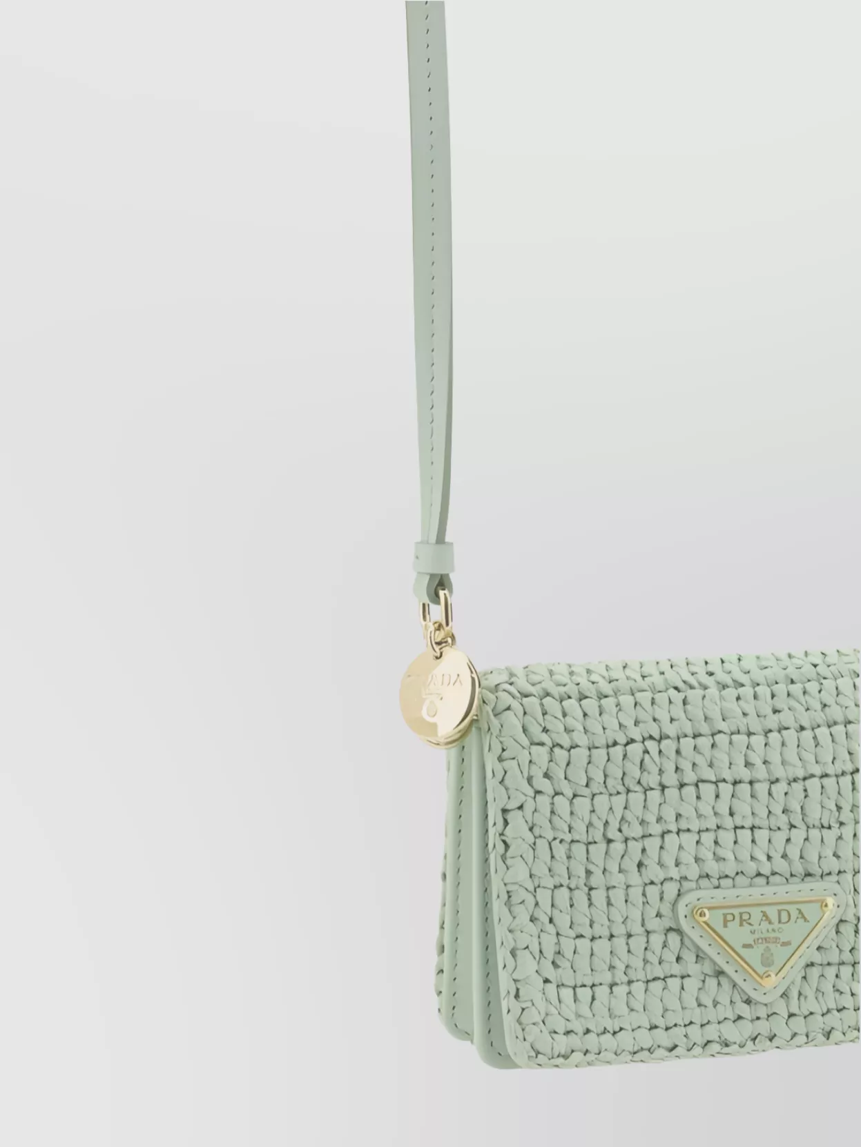 Prada Raffia Shoulder Strap Card Holder