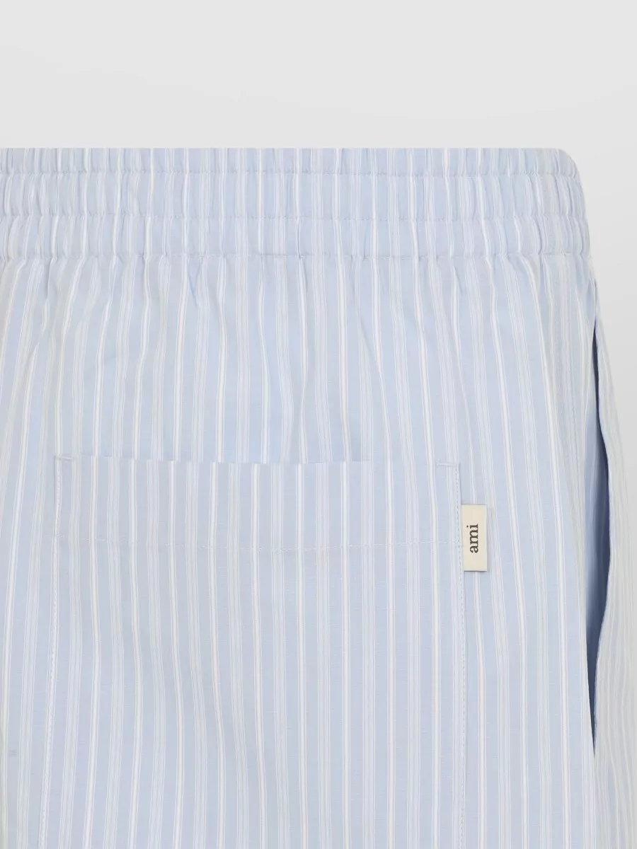 Ami Paris Cotton Striped Elasticated Deck Shorts
