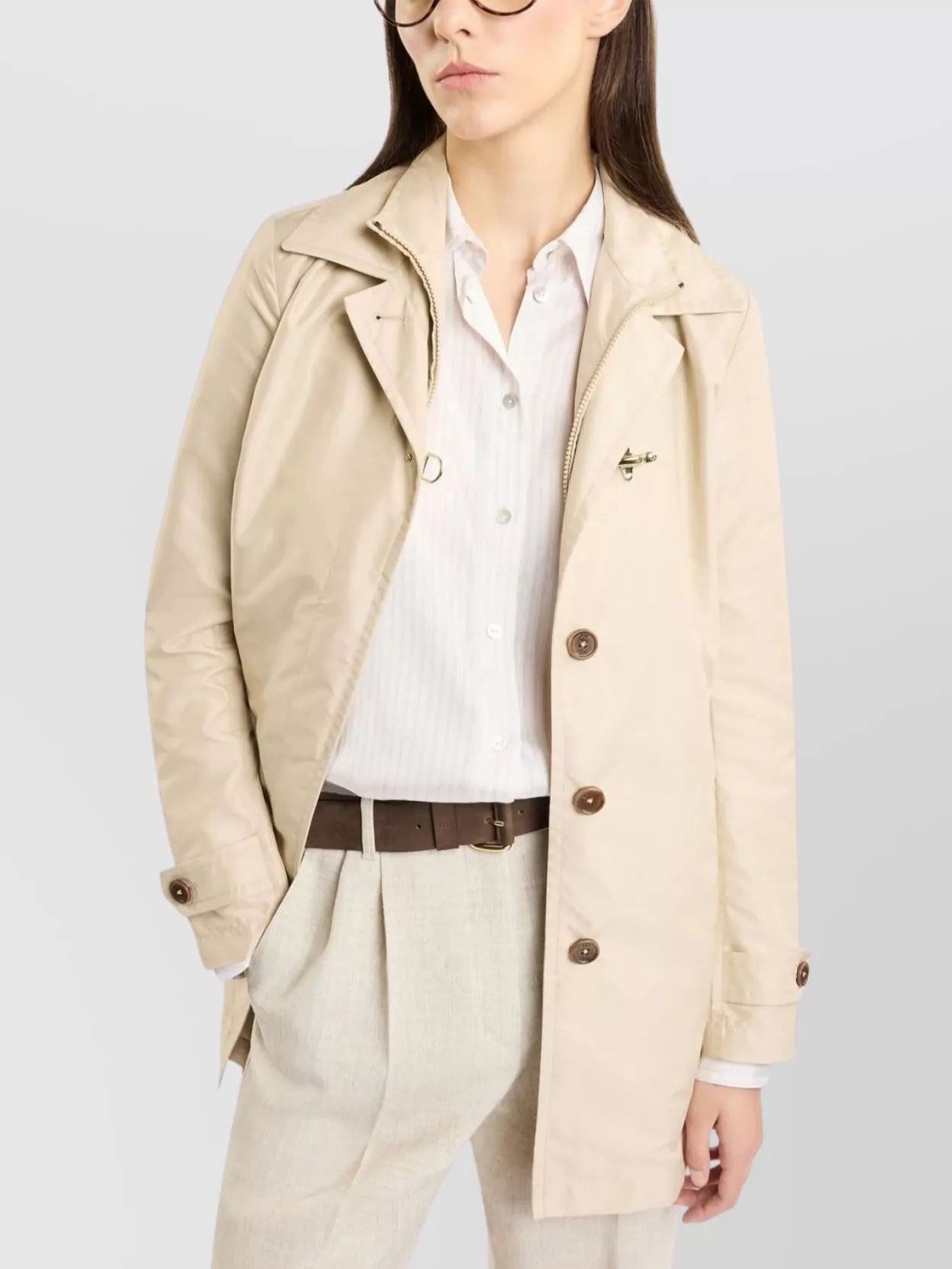 Fay Double-Breasted Long Sleeve Coat